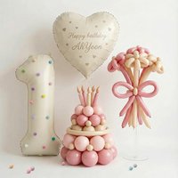 40inch Cream Number Plush Balloon Set with Colorful Plush Balls for DIY Birthday Party Backdrops Decorations Anniversary Events