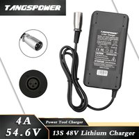 54.6V 4A Li-ion Battery Charger 13S 48V 4A Charger Lithium Battery Pack Charger Fast Charging 3P XLR Connectors