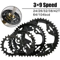 3*9 Speed Bicycle Chainring 104/64BCD Mountain Bike Chainring 22T 32T 44T Triple Speed Bike Plate 27S MTB Crankset Part