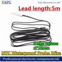 5m NTC Waterproof Probe Wire XH2.54 3950 3435 3470 2K 5K 10K 15K 20K 50K 100K 1% Precision Epoxy Thermistor Temperature Sensor