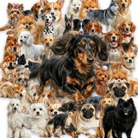 50 Pcs HD Pattern Different Realistic Dog Stickers PET Clear Waterproof Decorate Cup Phone Skate Helmet Guitar Scrapbook Decals