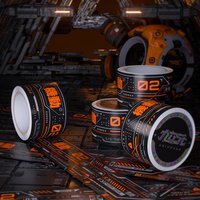 AliExpress NONE Cyberpunk Sci-Fi Warning Tape DIY Mechanical Decorative Tape Stickers for Bicycle/Skateboards/suitcases/fish Tanks Stickers