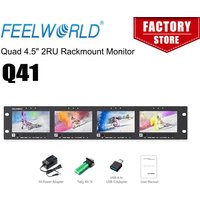 FEELWORLD Q41 Quad 4.5" 2RU Rackmount Monitor 3G-SDI 4KHDMI AV input and output 1280x720 pixels