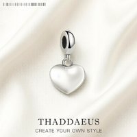 Heart 925 Sterling Silver Dangle Charm Pendant DIY Handmade Fashion Jewelry Findings Romantic Accessories For Women