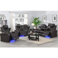 #3 Piece Couch Living Room Power Reclining Sofa Set Furniture Genuine Leather Home Cinema Sofa