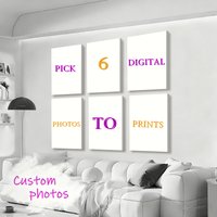 Lot de 6 impressions sur toile personnalisées, affiches murales photo pour la vie de famille, animaux de compagnie, anniversaires, mariages, paysages, décoration intérieure