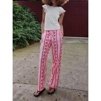 Spring 2026 Women's Fashionable Sweet Comfortable Versatile Casual Embroidered Hollow out Pants Straight Leg mid Waist Long T...