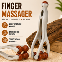 Wooden Finger Roller Massager Acupoint Relief Hand Joint Care Acupressure Massage Tool Hand Relaxation