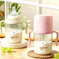 300ML Cloud Printed Wide-Neck PPSU Baby Feeding Bottle Set, 3-In-1 Use, Weighted Straw and Handle, Perfect Gift, Easy Feeding
