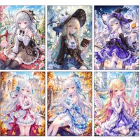 Anime Girl Diamond Painting 5D DIY Full Drill Mosaic Cross Stitch Embroidery Fairy Tale Witch Princess Picture Home Decor Art
