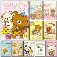 J-Japan Anime Cute C-Cartoon Rilakkuma Poster Self-adhesive Art Waterproof Paper Sticker Coffee House Wall Decor