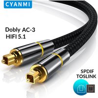 CYANMI HIFI 5.1 Digital Optical Audio Cable Toslink SPDIF Coaxial Cable for Amplifiers Blu-ray Xbox 360 PS4 Soundbar Fiber Cable