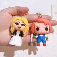 Scary Couple Horror Character Keychain Jewelry Backpack Bag Charm Halloween Party Gift For Thriller Movie Fans