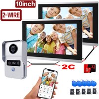 1080P 10 Inch 2 Touch Screen 5G Wifi 2 Wire Video Doorbell Smart TUYA Home Video Intercom 32G Card Rceord Kit Motion Detection