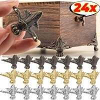 4/24pcs Box Corner Protector Antique Jewelry Decorative Feet Mats Wooden Boxes Support Bases Triangle Carved Corner Protector
