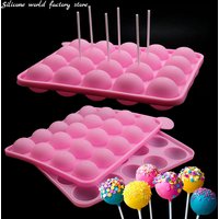 Silicone World 20 Holes Round Lollipop Silicone Molds DIY Spherical Chocolate Mold Candy Making Mold Cake Mold Baking Cake Tools