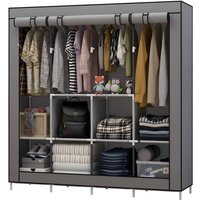 Wardrobes for Bedroom,Canvas Wardrobe Designed for Hanging Clothes,Wadrobe with Hanging Rod and Storage Shelves,Large Capacity