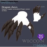 Genshin Captain II Capitano Cosplay Prop Finger Cuff Armor Dragon Claws Gloves Fantasy Cosplay Articulated Files Monster Scary