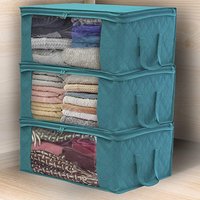 Boîte de rangement pour vêtements, sac de rangement pour vêtements, fenêtre transparente, fermeture éclair, tissu non tissé, panier à vêtements avec Foy