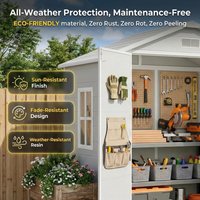 Lockable Doors Windows Plastic Tool Shed for Patio Lawn Garden Outdoor Storage Shed with Floor All Weather Resin Garden Shed