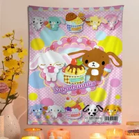 S-Sugarbunnies Anime Printed Large Wall Tapestry Hanging Tarot Hippie Wall Rugs Dorm Art Home Decor