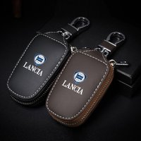 Car smart key case cover key wallet keychain shield shape Pendant ring for Lancia ypsilon delta musa nera thema STRATOS Y Phedra