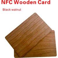 10Pieces Walnut Wooden Blank NFC Card 13.56MHZ NFC215 UID Chip Membership Contactless Business Gift Social Recognition LaserCard
