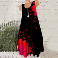 Women Fashion Mini Dresses Sleeveless 3D Tie-dye Floral Print Streetwear Short Dress Summer Loose Casual Oversized Dress