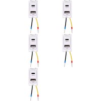 5X New USB Type-C Dual Port Power Module 220V Socket 5V 2.1A Phone Charging Module Transformer Charging Power Adapter