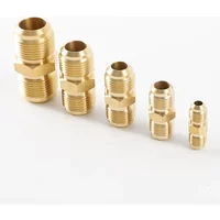 1pc Air Conditioner 1/4 3/8 1/2 5/8 3/4 SAE 45 Male Flare Straight Union Coupling Brass Fitting Propane Natural Gas