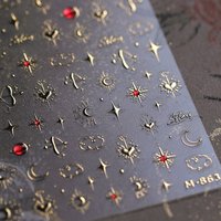 Autocollants auto-adhésifs pour nail art, décalcomanies de manucure chics, Totem géométrique, étoile, lune, Rotterdam, pierres précieuses, soleil magnifique, attention, ols