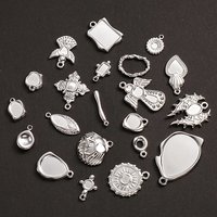 No Fade Angel Wings Oval Heart Blank Stainless Steel Geometric Cabochon Pendant For Jewelry Making Necklace Stone DIY Charm Bulk