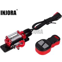 INJORA RC Car Metal Winch + Wireless Remote Controller for 1:10 RC Crawler Car TRX4 TRX6 Axial SCX10 90046 Redcat Gen MST CFX