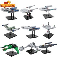 Mymocs Star Movie Mini Starship Enterprise NCC-1701-D Romulan Warbird NX-01 MOC Klingon Spaceship Sets Building Blocks Toys Gift