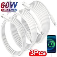 1-3PCS PD 60W USB C to C Cable Fast Charge Data Cable For Macbook iPad iPhone Huawei Samsung Xiaomi Type C to Type-C Data Line