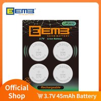 EEMB LIR2032 3.7V 45mAh Button Battery Rechargeable Lithium-ion Battery Coin Cell with charger (optional)