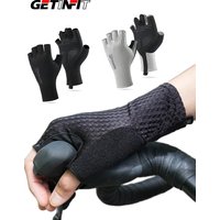 AliExpress NONE GETINFIT 1Pair Half Finger Cycling Gloves Summer Sports Gear Anti Slip Shock Absorbing Breathable Gel Padded Palm Road MTB Bike