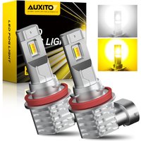 AUXITO 2Pcs Canbus H11 H8 LED Fog Light Bulbs H8 H9 H16JP LED DRL Car Driving Lamp Dual Color 6500K White 3000K Golden Yellow