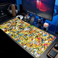 The-Simpsons Cartoon Mouse Pad RGB Backlit Mouse Pad Laptop Mouse Pad Laptop Gamer Computer Desk Gaming Accessories HYBXXC