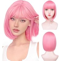 Bobblehead synthetic wig for Halloween cosplay, costume wig for everyday party, high-temperature hair accessory wig set