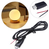 25cm/1m/2m Type C Male to Open End 2Pin Power Cable Extension Cord Wire 5V 3A 22AWG for LED Light Routers Fan Camera