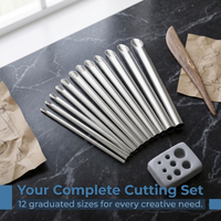 12 Sizes Stainless Steel Round Hole Punches, Clay Cutters for Pottery Ceramic & Polymer Clay, Hollow Drilling Tools