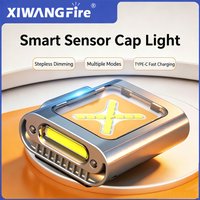 Rechargeable COB LED Fishing Hat Light with Smart Gesture Switch Strong Magnet and Multi Mode Lighting for Night Fishing