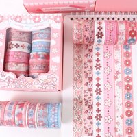 12rolls/Pack Kawaii Flora Flower Decorative Tape Set DIY Hand Book Material School Stationery