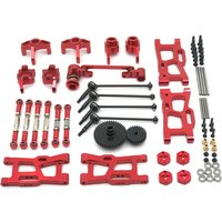 For WLtoys 124016 124017 -18 124019 144001144010 RC Car Parts Metal Upgrade Kit Drive Shaft Pull Rod Swing Arm Steering Cup Gear