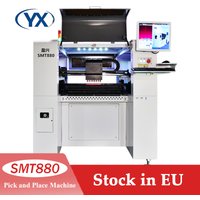 Stock in EU SMT SMD LED Pick and Place Machine SMT880 with 8 Heads 80 Feeders Pick and Place Device