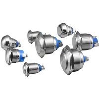 1pcs12mm 16mm 19mm 22mm Panel Hole Metal Push Button Switch Power Flat/High/Ball Head Momentary/Locking Screw Pin NO/NC