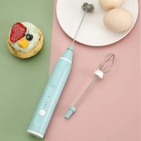 Electric double stick egg beater, milk mixer, 3-speed rechargeable milk coffee mixer, handheld kitchen tool, food mixer