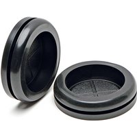 Black Environmental Protection Rubber Single Face Protective Coil Snap in Grommet Seal O-ring Wire Sheath Cap Hole Plug 7-100mm