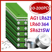 10-200PCS AG1 Button Cell Battery LR621 364 164 531 SR621 SR621SW SR60 CX60 1.5V Cell Coin Batteries For Watch Toys Remote